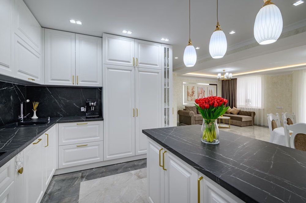 Black and white countertop kitchen in Novi